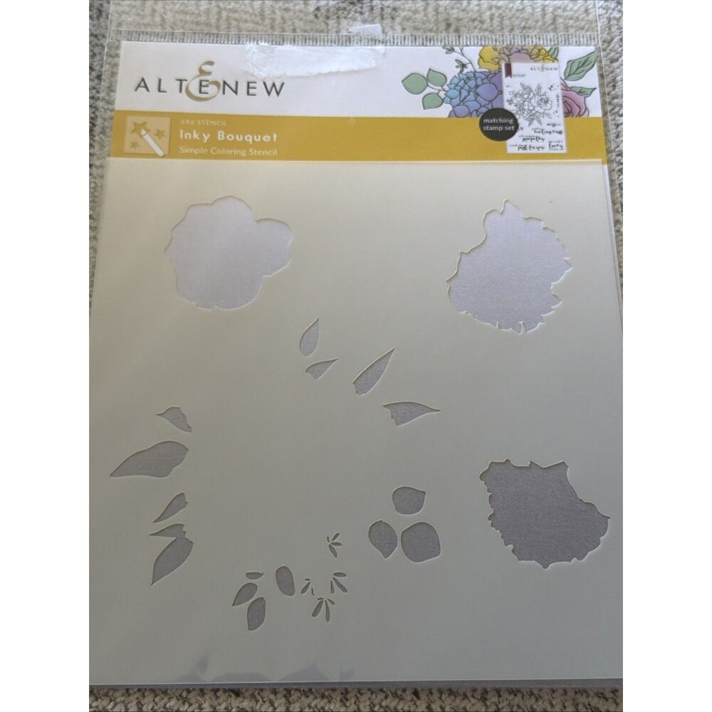Altenew Inky Bouquet Simple Coloring Stencil